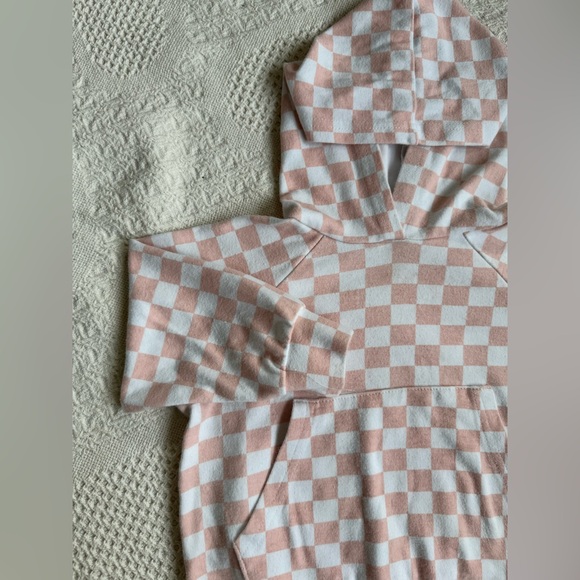 Little One Shop Pink Check Hooded Onesie - Picture 2 of 3